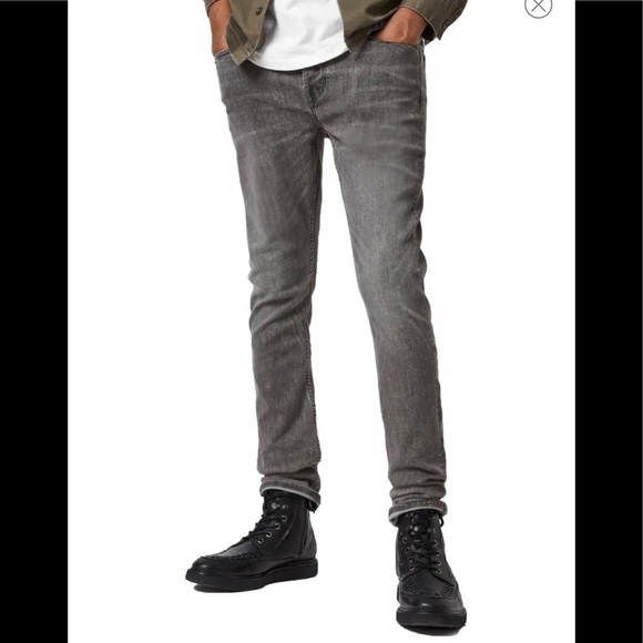 All Saints Other - All Saints Men’s Cigarette Stretch Distressed Skinny Jean Grey 30 x 32